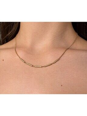 Kay Jewelers 10K Yellow Gold 18" Bar Station Necklace NWT